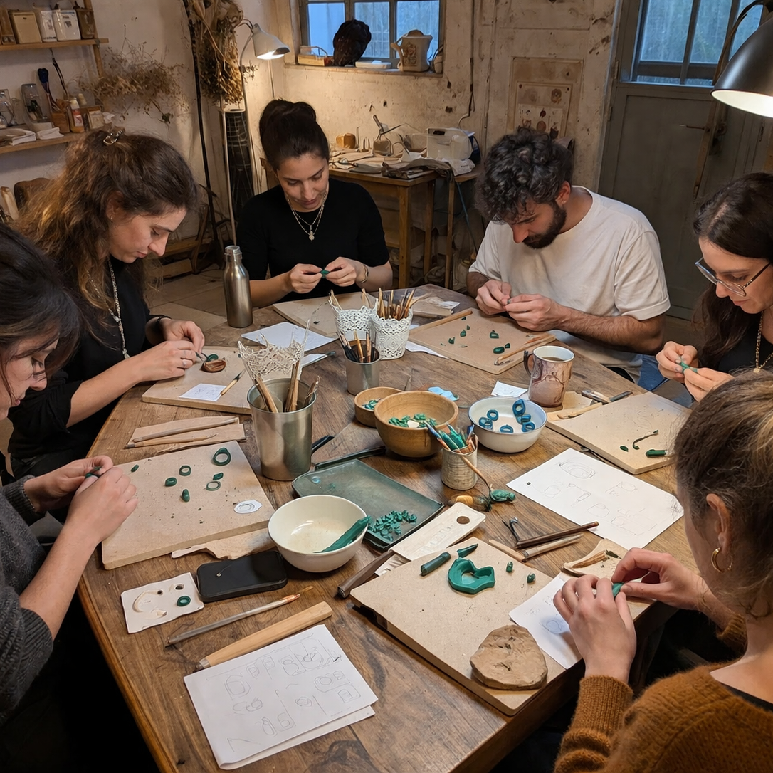 סדנת תכשיטנות קבוצתית פרטית בטכניקת השעווה הנעלמת